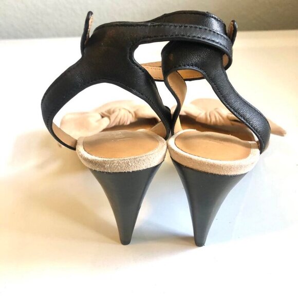 NWT JOIE Oleta Sandal Cream Suede Bow & Black Leather Ankle Strap 7 MSRP $298 - Picture 4 of 6